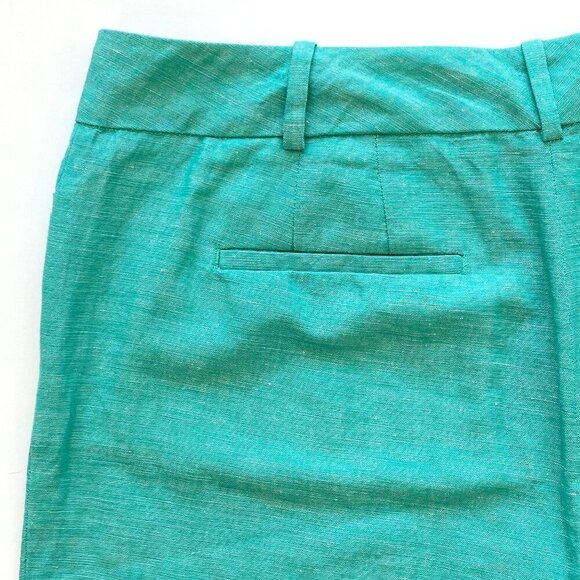 Talbots Shorts Linen Blend Size 8 Green 10.5” Inseam Bermuda Resort - Picture 6 of 10